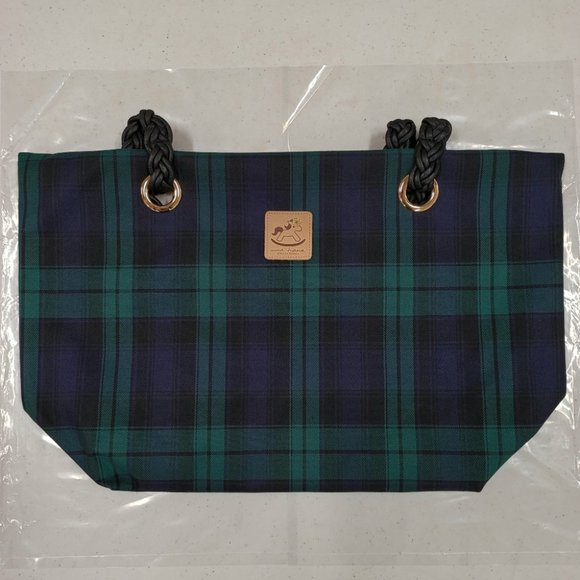 Waterproof Plaid Woven Tote Shoulder Bag - Picture 9 of 13